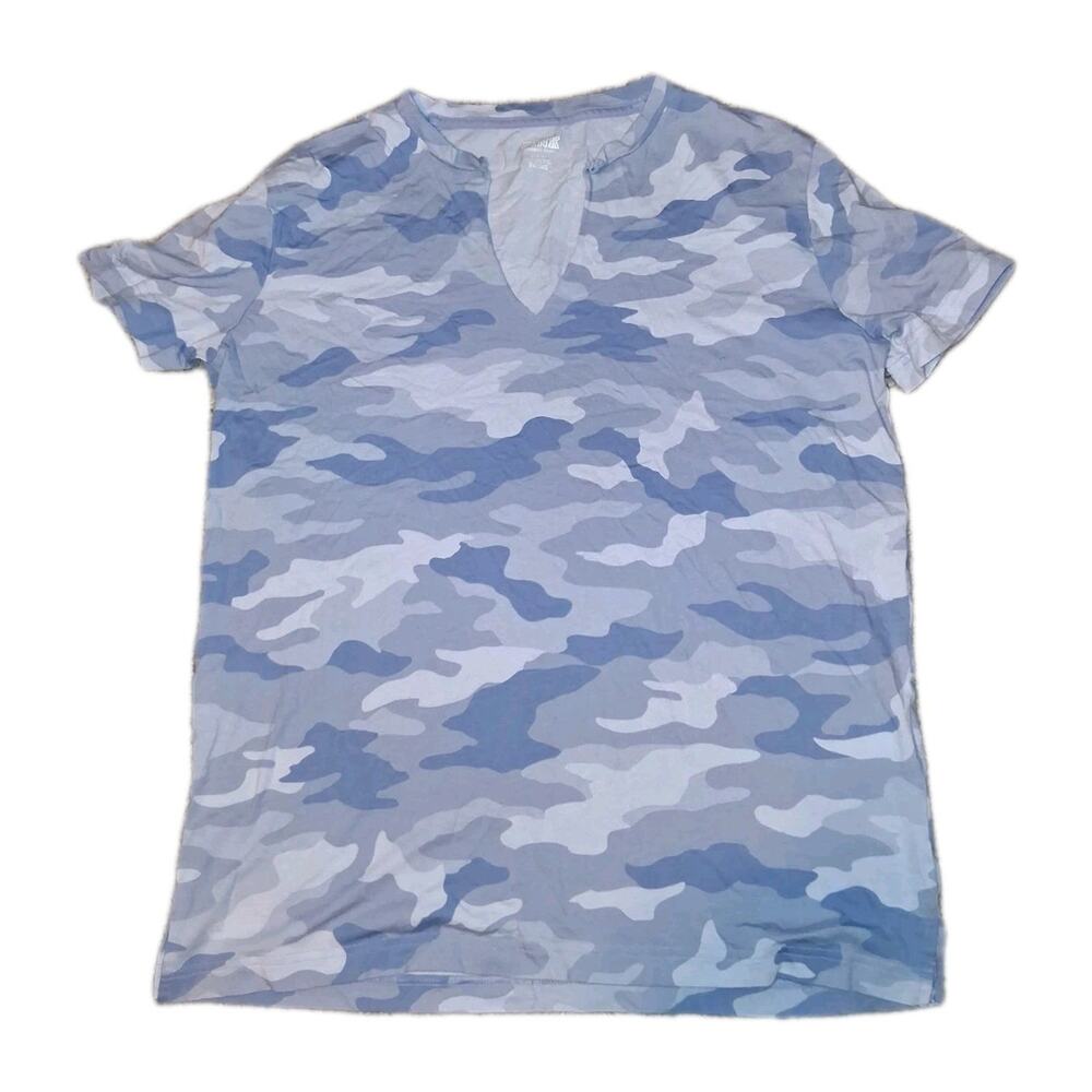 Victorias Secret PINK blue Camo Tee Shirt size Medium
